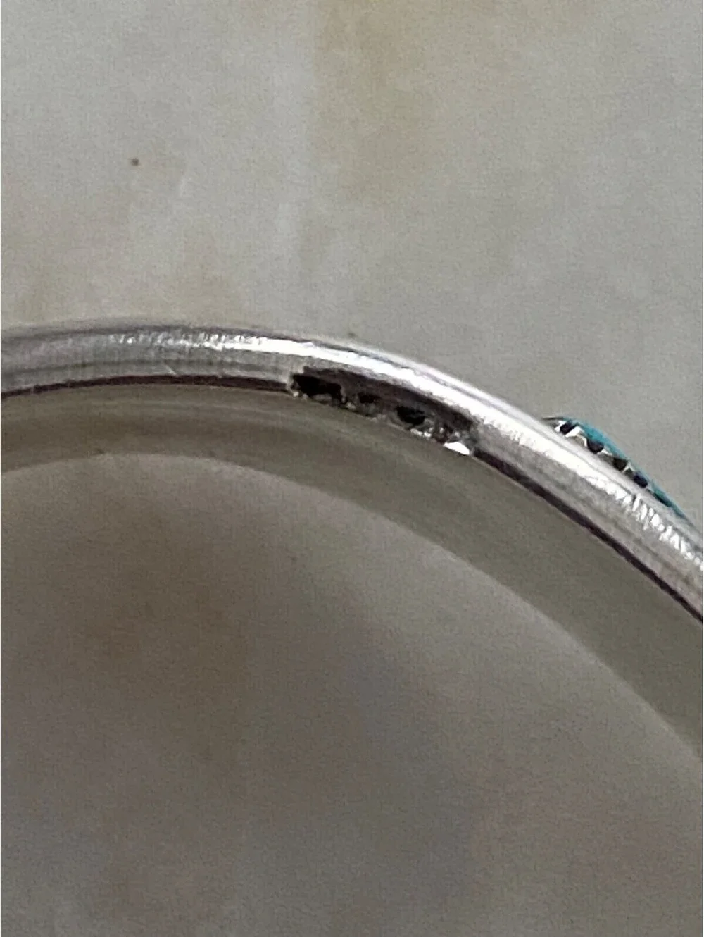 Vintage Zuni MD BESSELENTE Signed Sterling Silver Turquoise Cuff Bracelet